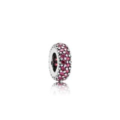 S925 ALE Abstract Sterling Silver Spacer Charm with Purple Cubic Zirconia 791359CZR