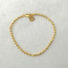 Customized Jewelry 925 Sterling Silver Cutting Faced Beaded Bracelet