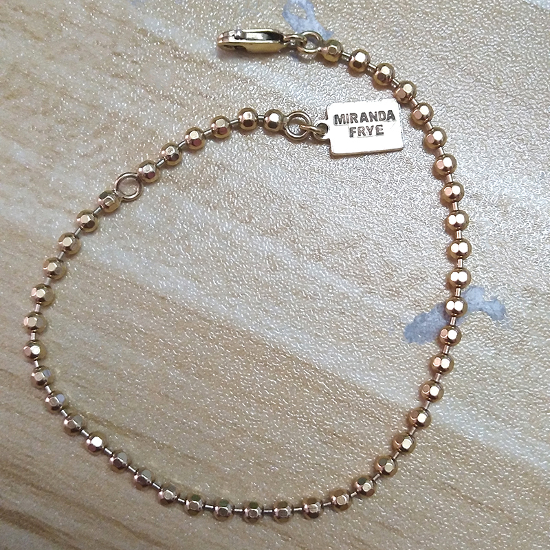 Customized Jewelry 925 Sterling Silver Cutting Faced Beaded Bracelet