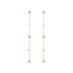 Sterling Silver 3 Itty Bitty Mini Disc and Cuic Zirconia Dangle Drop Earrings