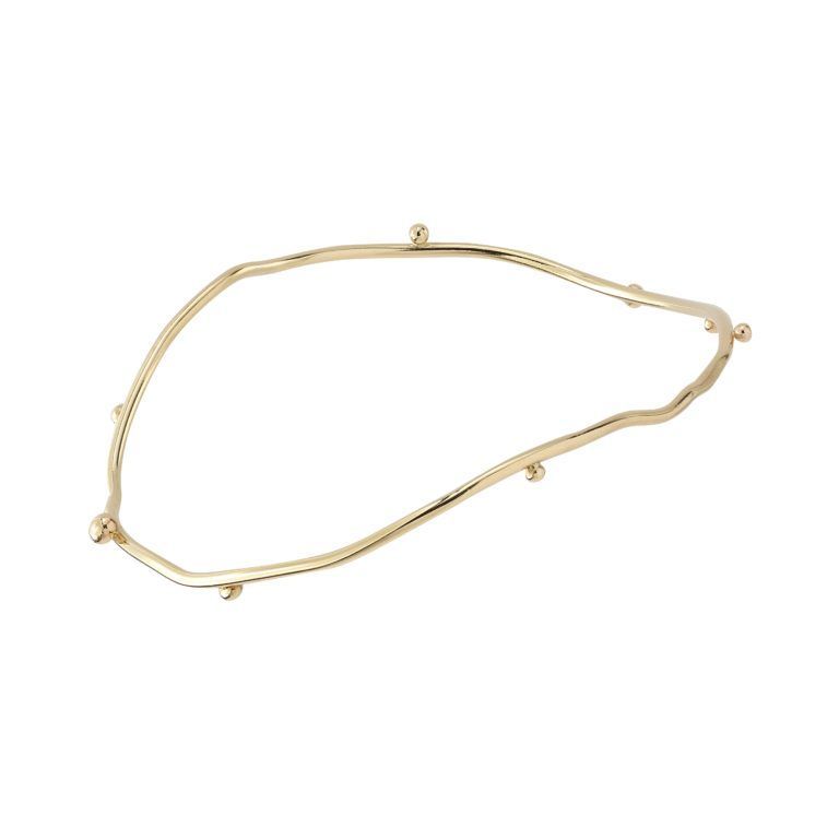 Customized Jewelry Elegance 14K Gold Plated 925 Silver Bourgeon Floral Bangle Bracelet