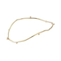 Customized Jewelry Elegance 14K Gold Plated 925 Silver Bourgeon Floral Bangle Bracelet