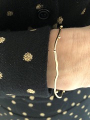 Customized Jewelry Elegance 14K Gold Plated 925 Silver Bourgeon Floral Bangle Bracelet