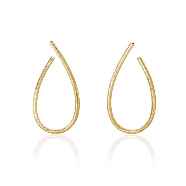 Fine Jewelry Customized 18K Gold Plated 925 Silver Large Kharisma Earrings for Women