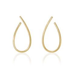 Fine Jewelry Customized 18K Gold Plated 925 Silver Large Kharisma Earrings for Women