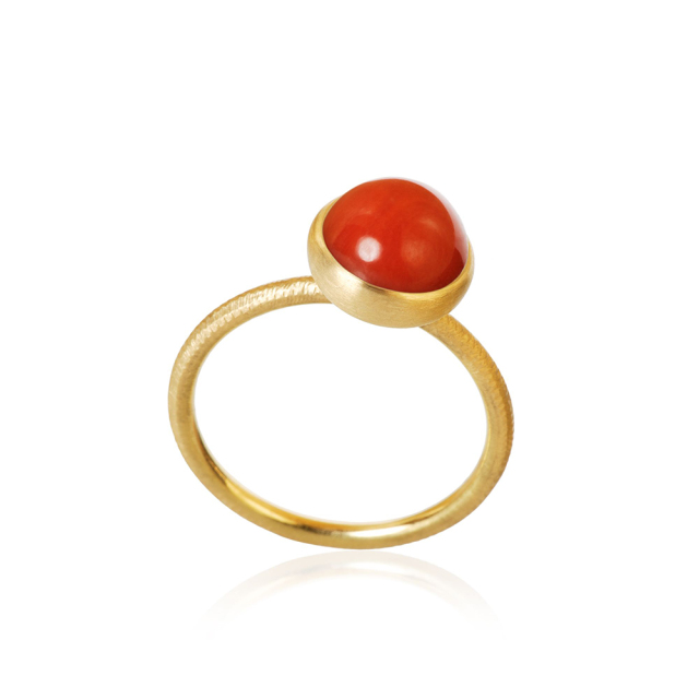 Delicate Sterling Silver 18K Gold Plated Solitaire Small Pacific Ring
