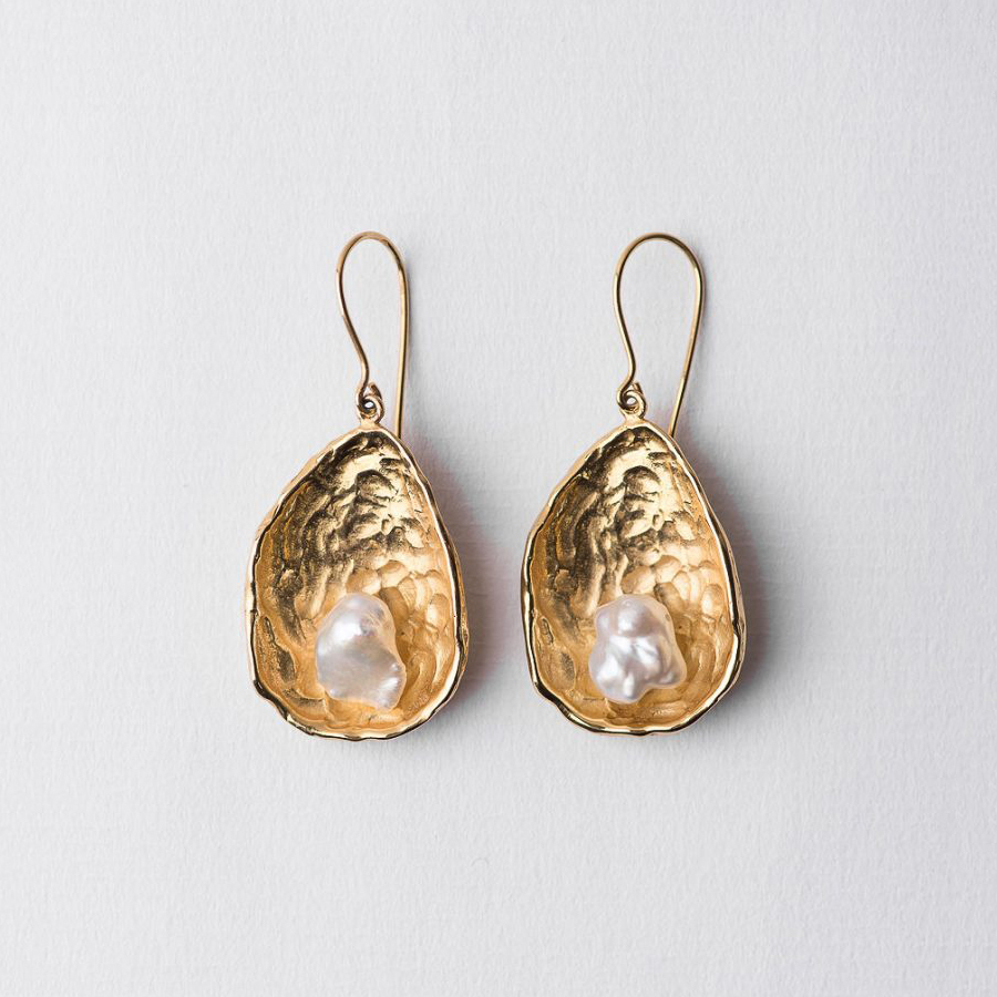 Danmark Vintage Jewelry Oyster Pearl Earrings in 925 Sterling Silver