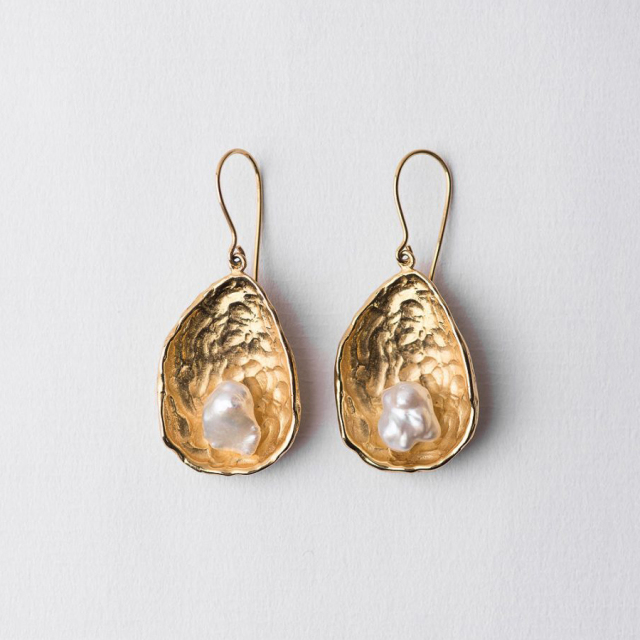 Danmark Vintage Jewelry Oyster Pearl Earrings in 925 Sterling Silver