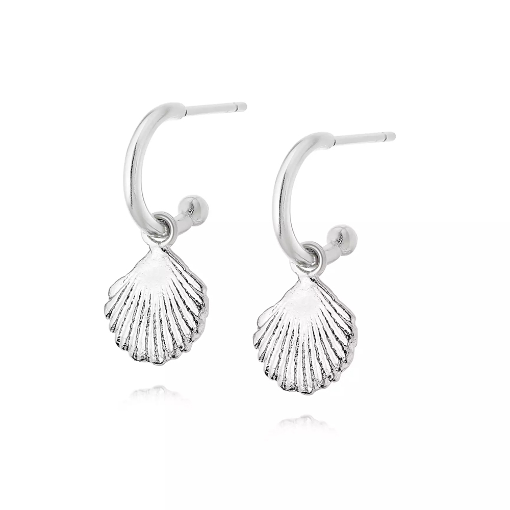 Delicate Sterling Silver Isla Shell Drop Earrings