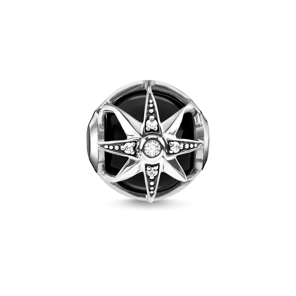 Customized Jewelry Thomas Bead "ROYALTY STAR BLACK" Fuchsia Charm K0308-641-11