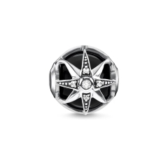 Customized Jewelry Thomas Bead "ROYALTY STAR BLACK" Fuchsia Charm K0308-641-11