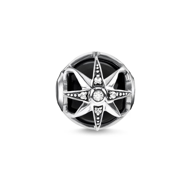 Customized Jewelry Thomas Bead "ROYALTY STAR BLACK" Fuchsia Charm K0308-641-11