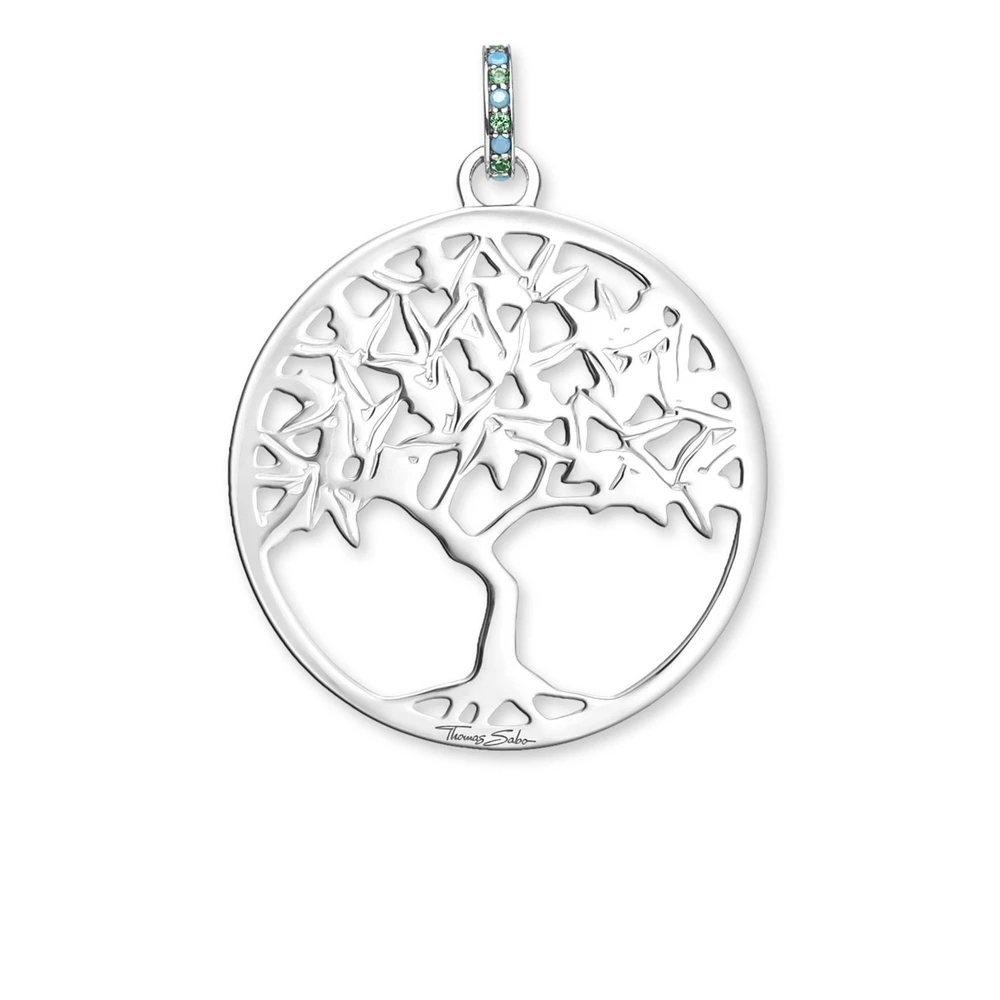 Ladies Thomas Sterling Silver Glam & Soul Paradise Multistone Tree of Love Pendant PE826-973-7