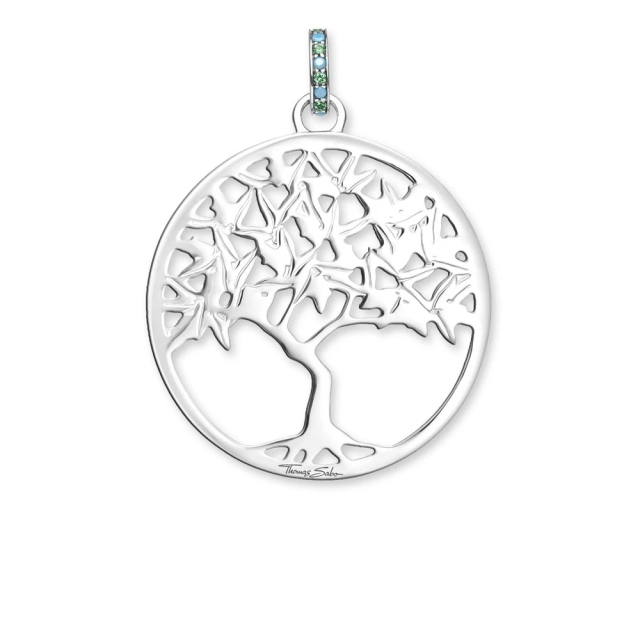 Ladies Thomas Sterling Silver Glam & Soul Paradise Multistone Tree of Love Pendant PE826-973-7