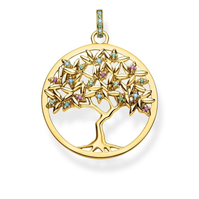 Ladies Thomas Sterling Silver Glam & Soul Paradise Multistone Tree of Love Pendant PE826-973-7