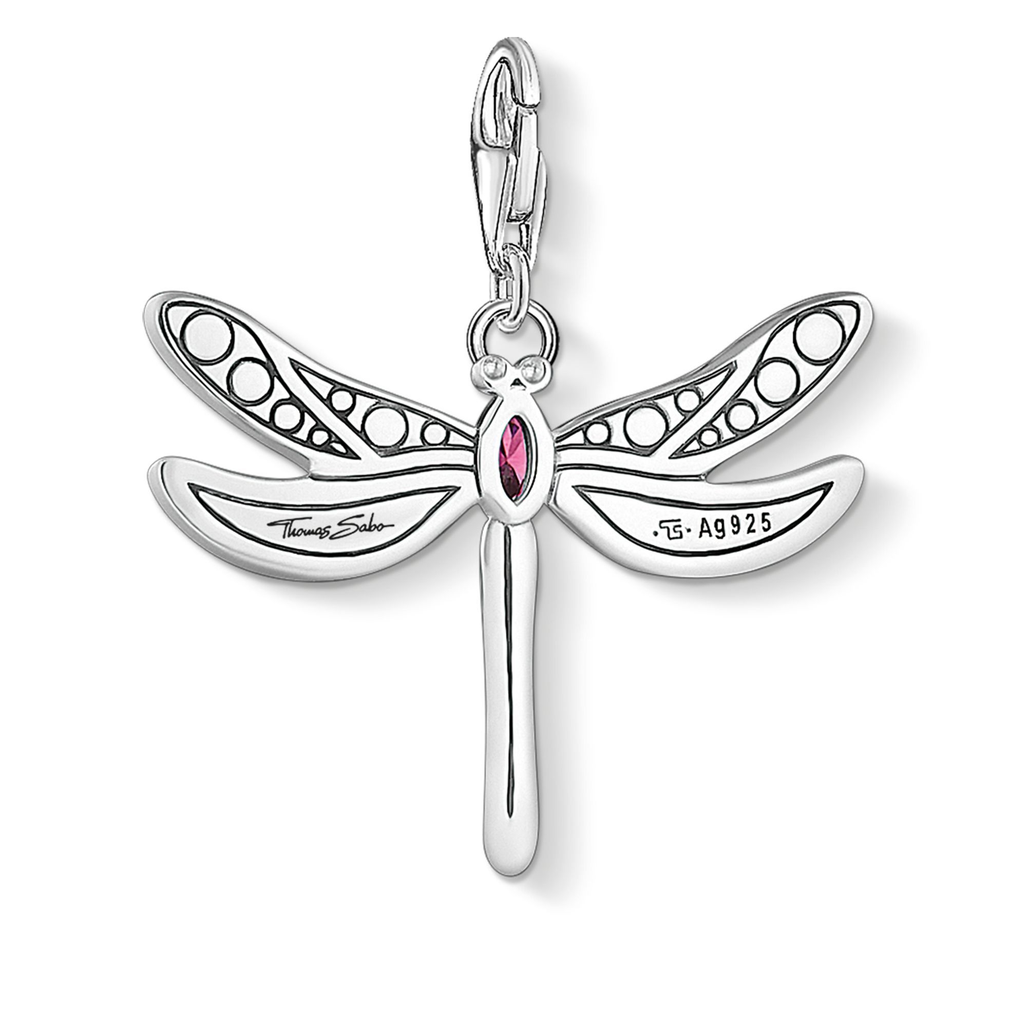 Charm Pendant Sterling Silver Mixcolor Cubic Zirconia Mother of Pearl Dragonfly Charm 1757-964-7