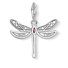 Charm Pendant Sterling Silver Mixcolor Cubic Zirconia Mother of Pearl Dragonfly Charm 1757-964-7