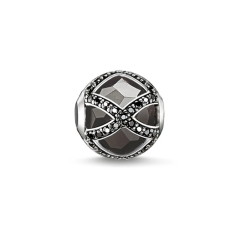 Custom Jewelry Sterling Silver Black CZ and Black Crystal Maharani Bead K0131-641-11