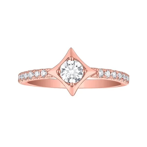 Landou Jewelry 925 Sterling Silver Cubic Zirconia Sparkle Solitaire Ring