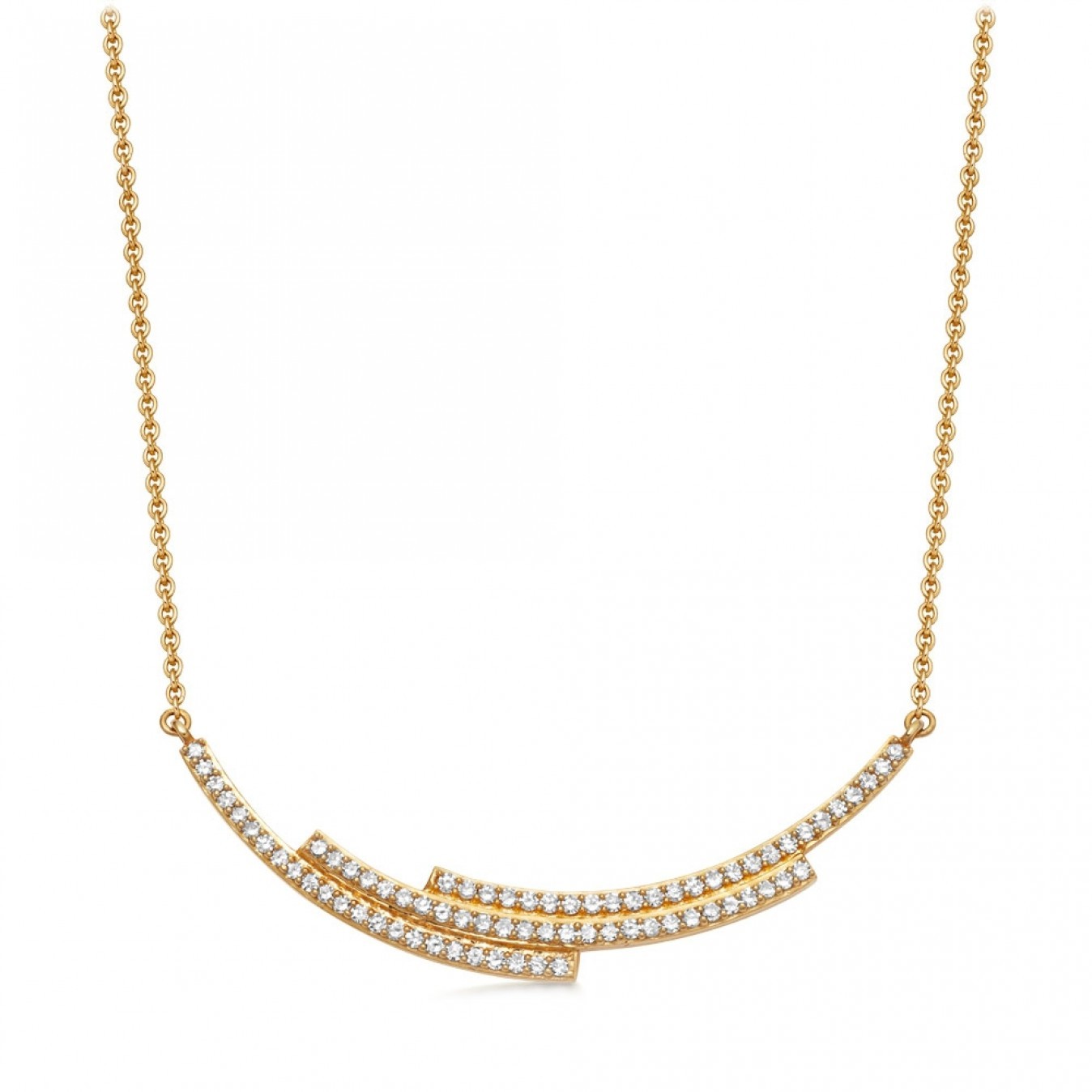 Landou Jewelry 925 Sterling Silver Large Icon Scala Cubic Zircon Necklace