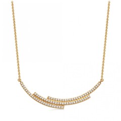 Landou Jewelry 925 Sterling Silver Large Icon Scala Cubic Zircon Necklace