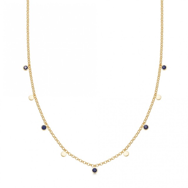 Landou Jewelry 925 Sterling Silver Garnet Droplet Necklace by Yard