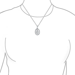 Religious Medal Oval Our Lady of Guadalupe Catholic Virgin Mary Pendant Necklace for Women for Men 925 Sterling Silver