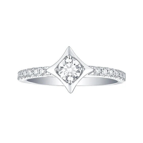 Landou Jewelry 925 Sterling Silver Cubic Zirconia Sparkle Solitaire Ring