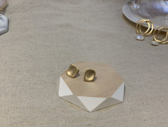 Matte Square Stud Earrings, Matte Gold Stud Earrings, Gold Stud Square Studs, Gold Retangle Earrings