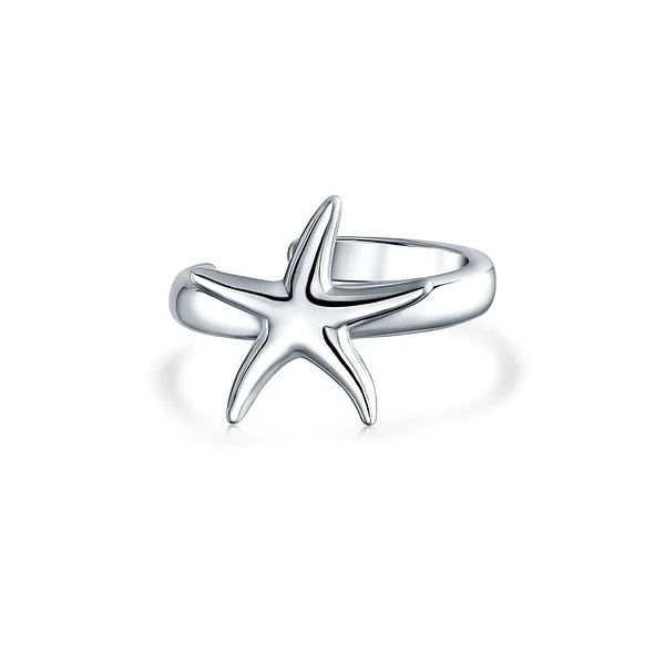 Landou Jewelry Minimalist Nautical Beach Starfish Cartilage Ear Cuffs Clip Wrap Helix Non Pierced Earrings for Women Sterling Silver