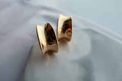 Gold Big Hoop Earrings, Vintage Chunky Gold Hoops, Dangle Hoops, Statement Earrings