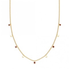Landou Jewelry 925 Sterling Silver Garnet Droplet Necklace by Yard
