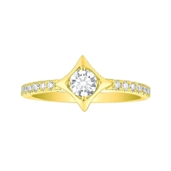 Landou Jewelry 925 Sterling Silver Cubic Zirconia Sparkle Solitaire Ring