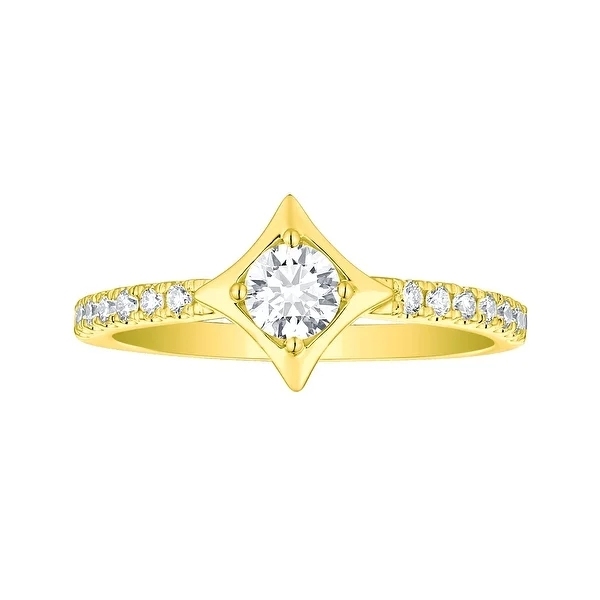 Landou Jewelry 925 Sterling Silver Cubic Zirconia Sparkle Solitaire Ring