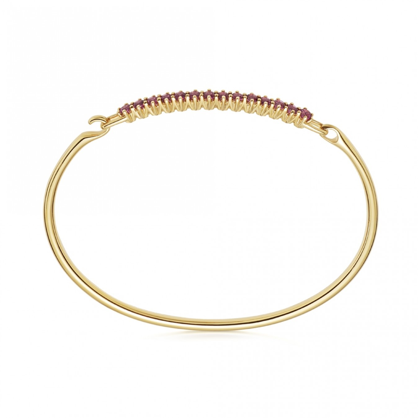 Landou Jewelry 925 Sterling Silver Ruby CZ Bangle