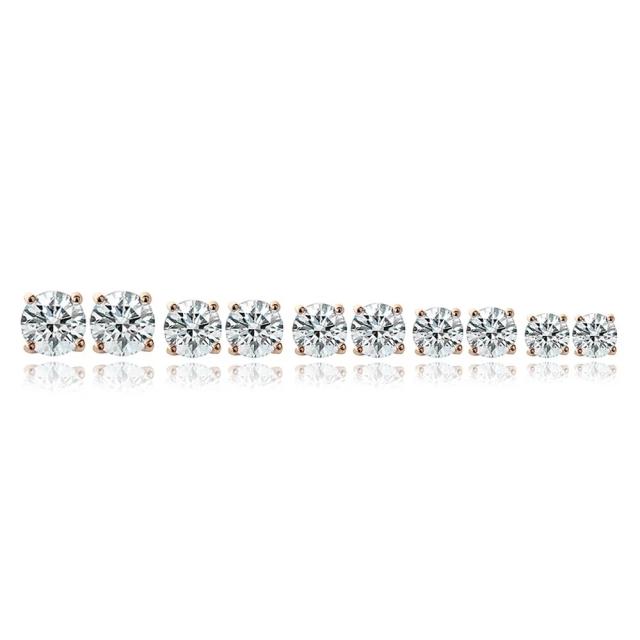 Landou Jewelry Sterling Silver Stud Earrings -Rose -Gold Plated Sterling Silver