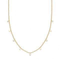 Landou Jewelry 925 Sterling Silver Garnet Droplet Necklace by Yard