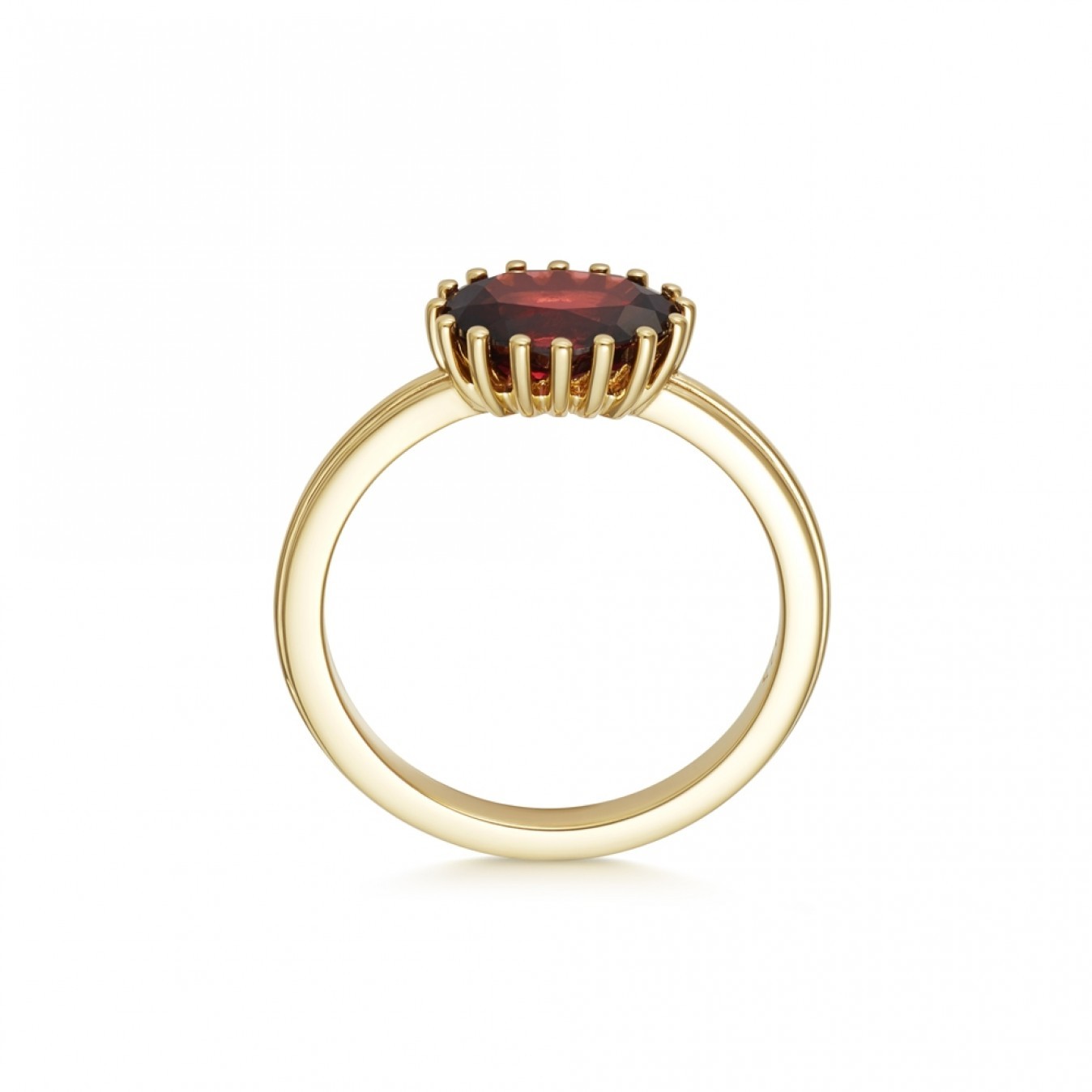 Landou Jewelry 925 Sterling Silver Large Linia Rhodolite Ring