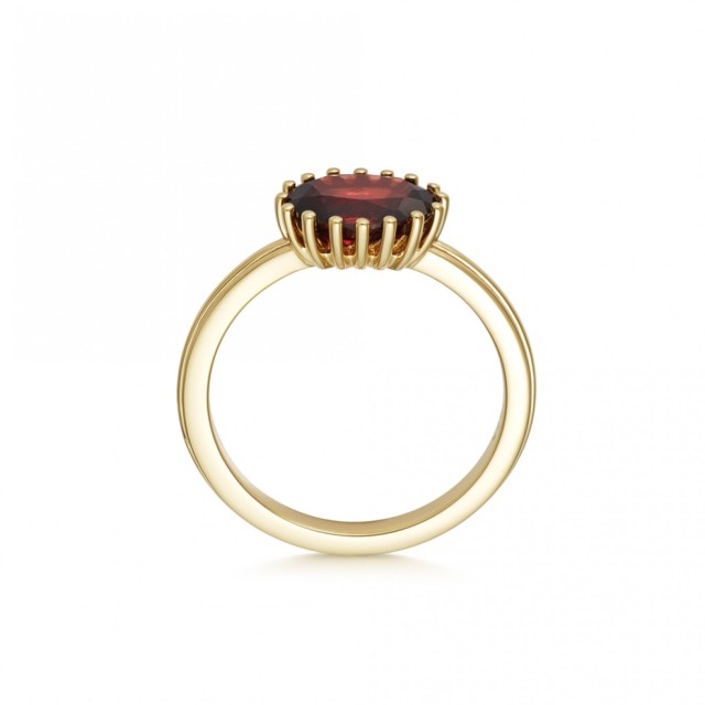 Landou Jewelry 925 Sterling Silver Large Linia Rhodolite Ring