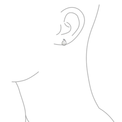 Bridal White Freshwater Button Cultured Pearl Teardrop Shaped Stud Earrings for Women 925 Sterling Silver