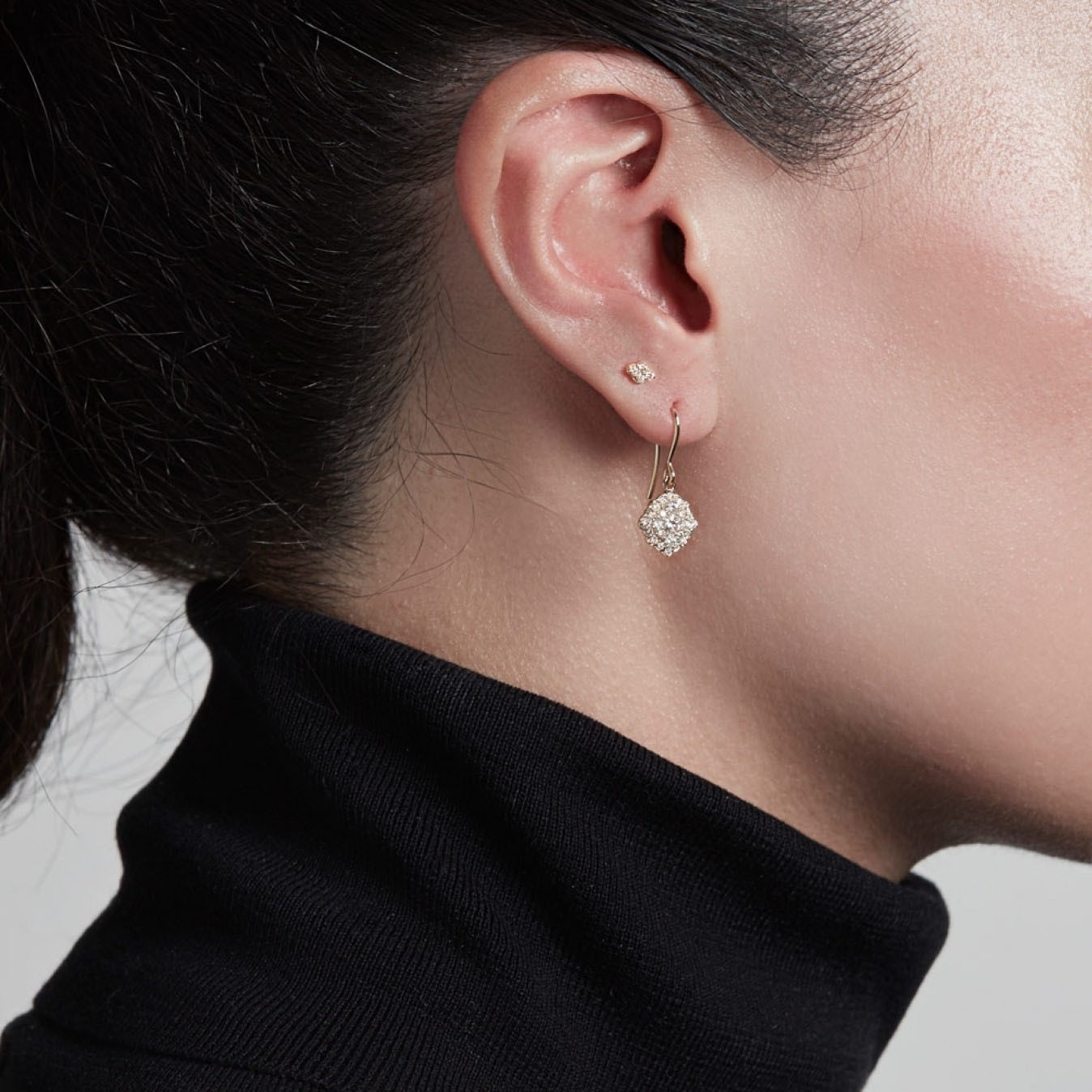 Round Cubic Zirconia Drop Earring for Women for Teen 14K Yellow Gold 925 Sterling Silver