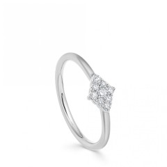 Landou Jewelry 925 Sterling Silver Cubic Zirconia Setting Cluster Ring for Women