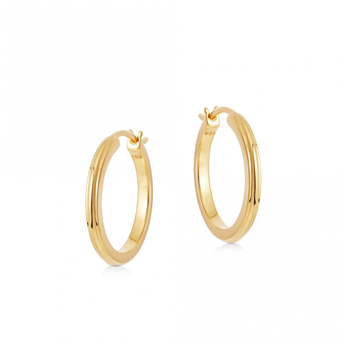 Landou Jewelry 925 Sterling Silver High Polish Large Hoop Earring for Women