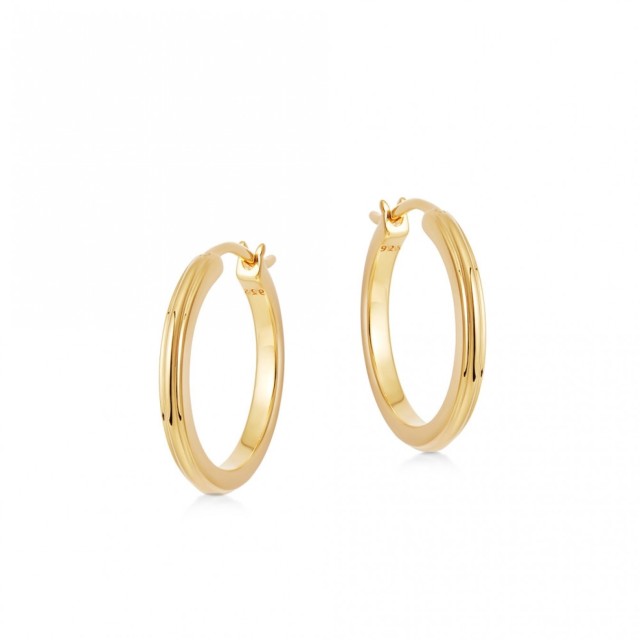 Landou Jewelry 925 Sterling Silver High Polish Large Hoop Earring for Women