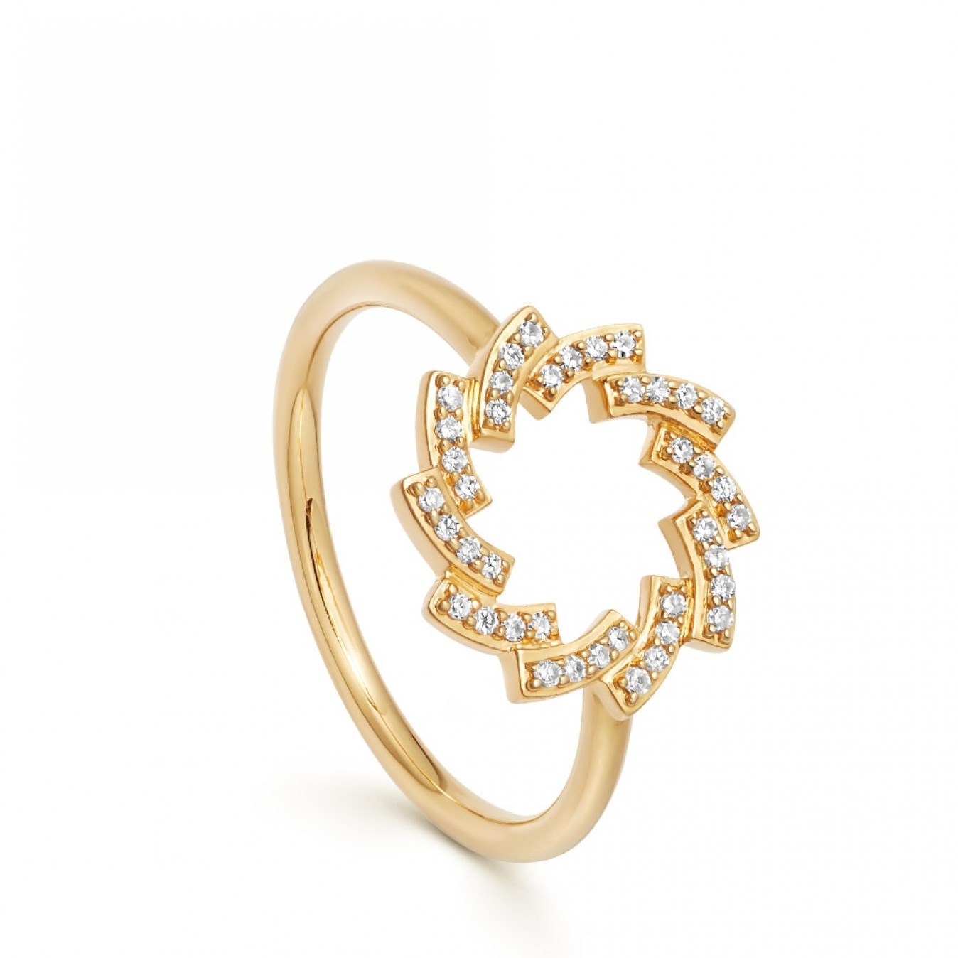 Landou Jewelry Icon Scala Cirque Cubic Zirconia Ring for Women 925 Sterling Silver