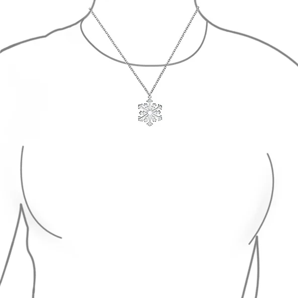 Holiday Winter Snowflake Pendant Necklace for Women with High Polish 925 Sterling Silver
