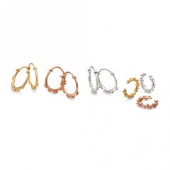 Landou Jewelry High Polish Sterling Silver Hoop Earrings for Women for Teen
