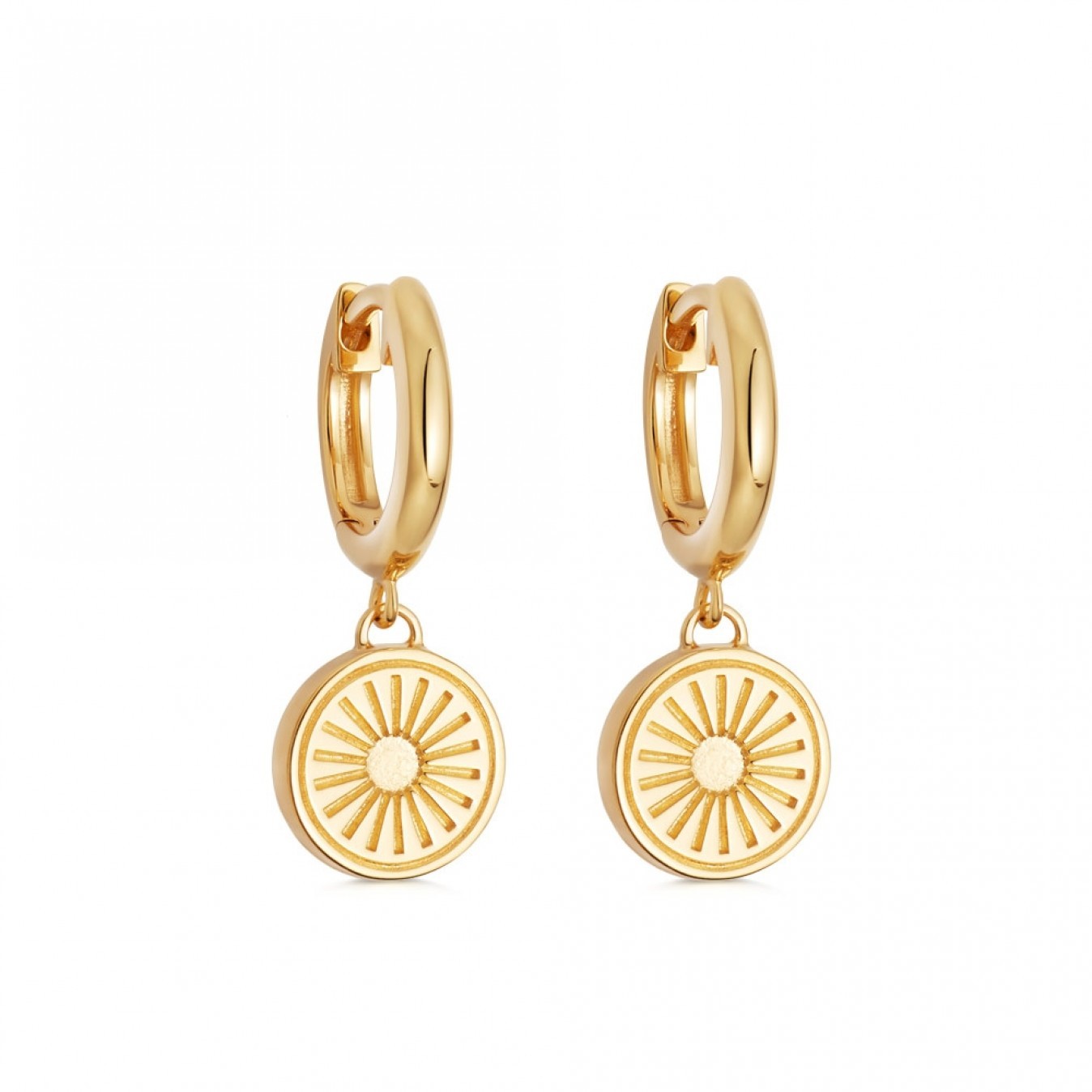 Landou Jewelry 925 Sterling Silver Sunrise Drop Earrings 14K Gold Plated