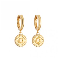 Landou Jewelry 925 Sterling Silver Sunrise Drop Earrings 14K Gold Plated