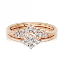 Landou Jewelry 925 Sterling Silver Cubic Zirconia Setting Cluster Ring for Women